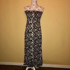 Joolay Bandeau Black & White Printed Sundress/Swi